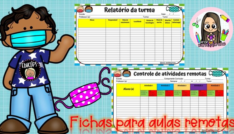 Fichas e relatórios para aulas remotas