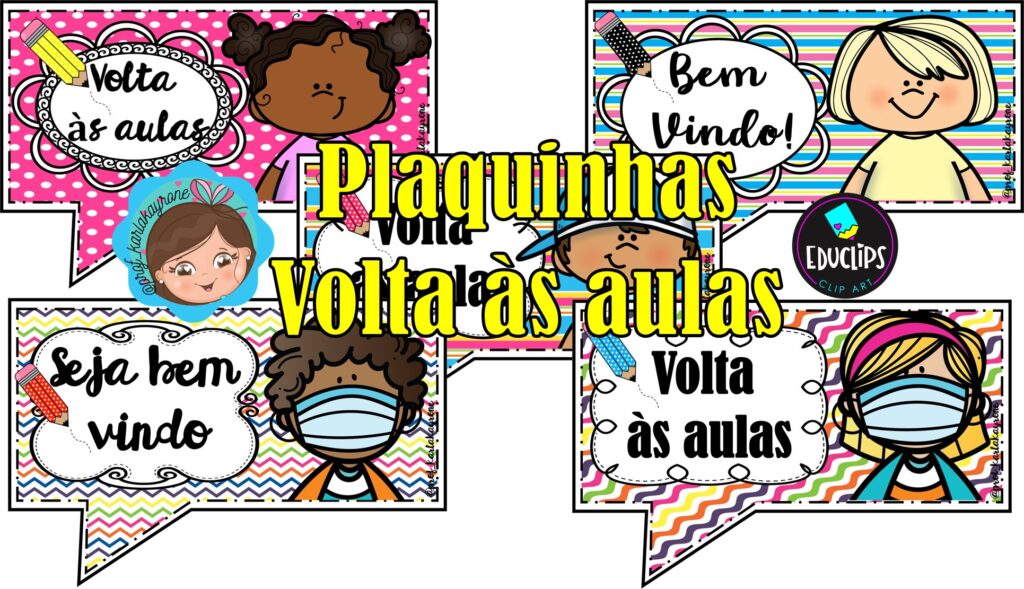 Plaquinha de volta às aulas