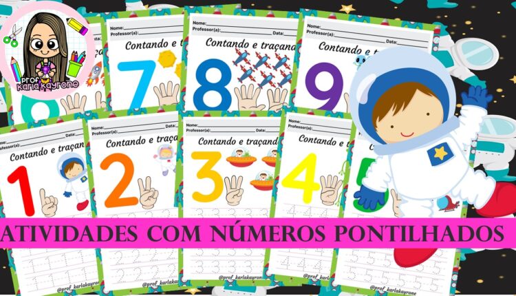 Cartaz numerais astronauta