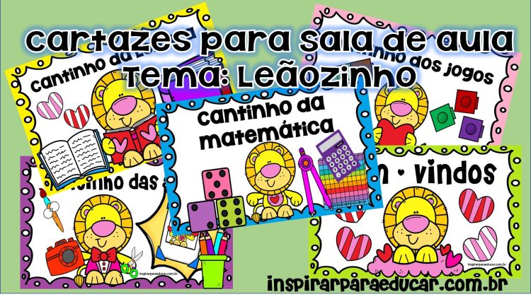 Cartazes para cantinhos de sala de aula