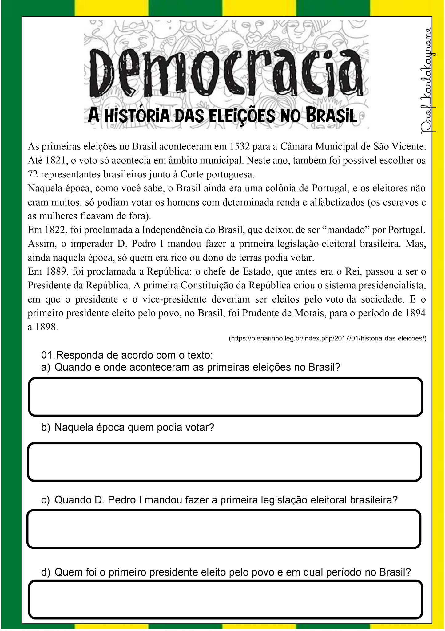 Atividades sobre eleições