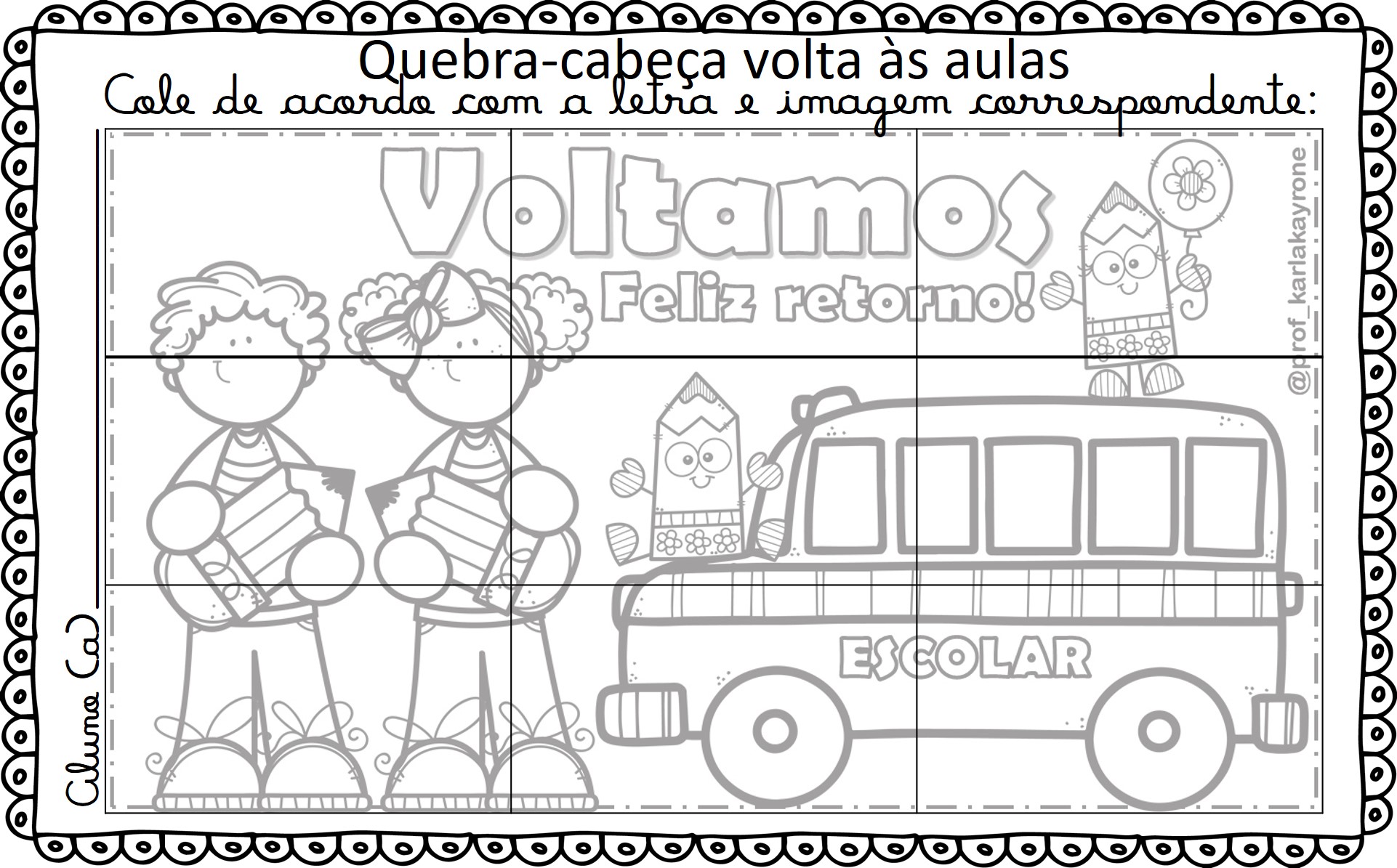 Quebra-cabeça volta às aulas