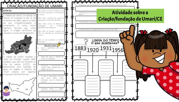 Atividade sobre a criação e fundação de Umari Ceará