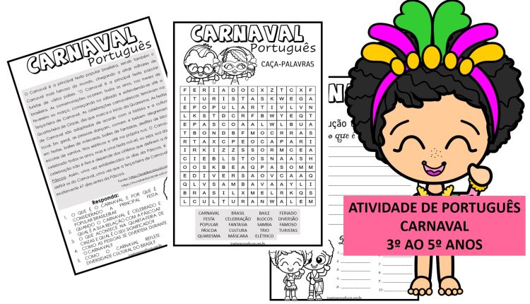 Atividade de carnaval - 3º ao 5º anos-português